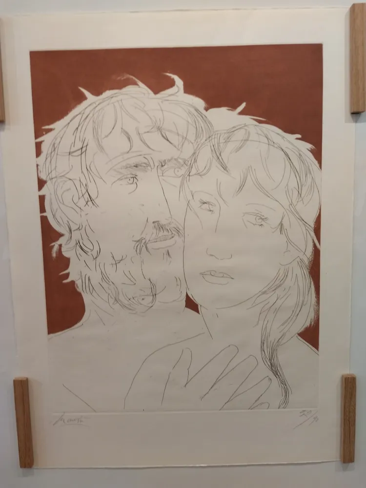 リトグラフ Manzu - Hommage a Picasso