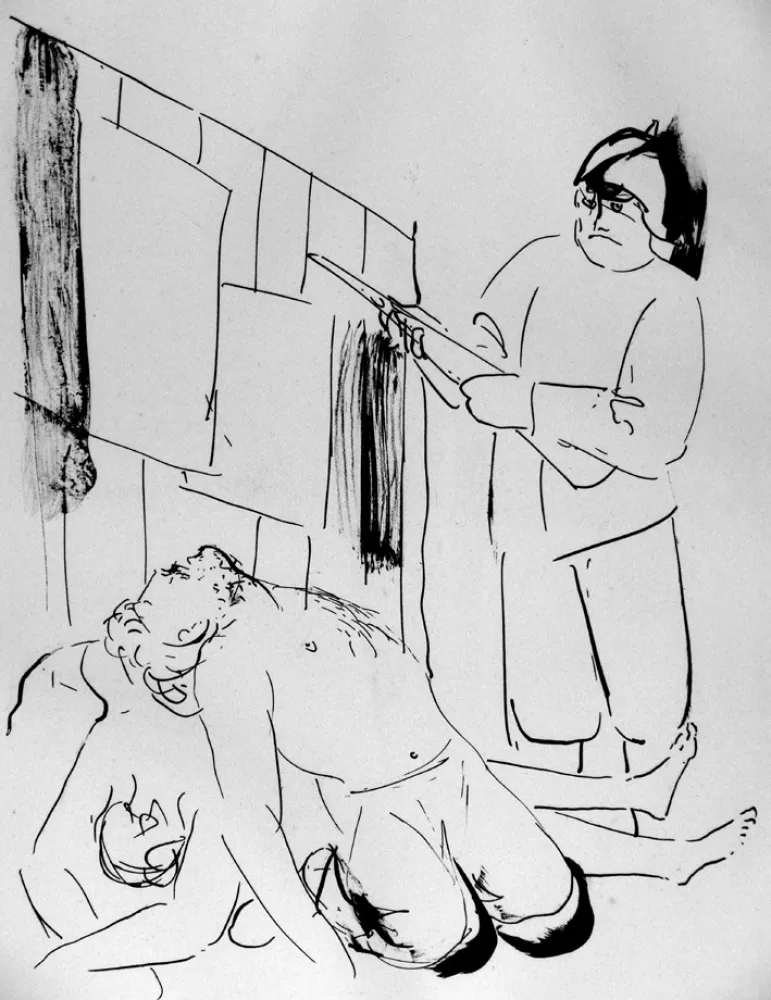 リトグラフ Manzu - I martiri di Piazza Loreto