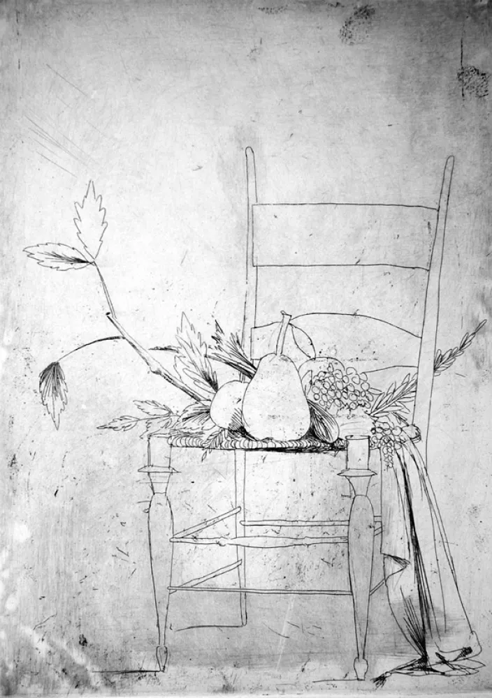 エッチング Manzu - La seggiola