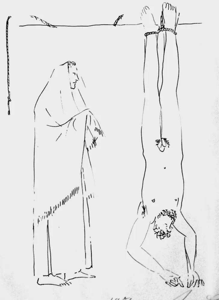 リトグラフ Manzu - Partigiano impiccato