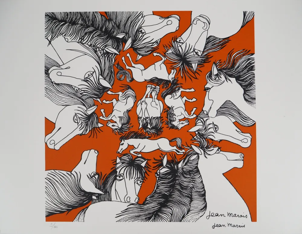 リトグラフ Marais  - Hommage au cheval