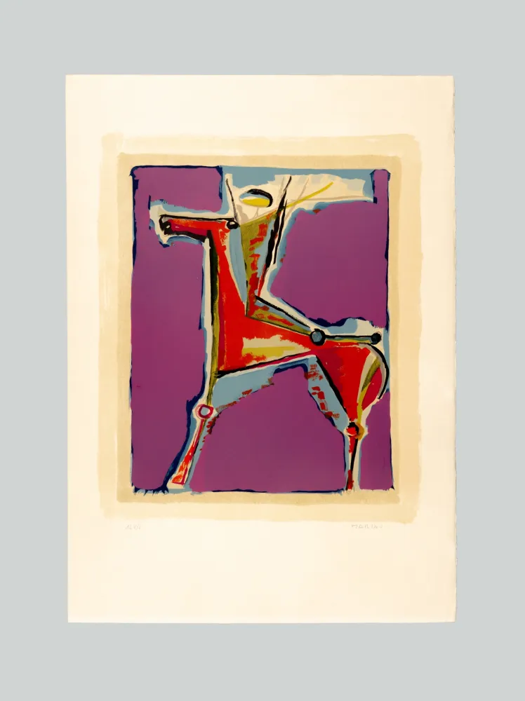 リトグラフ Marini - Arciere viola