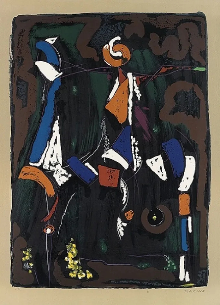 リトグラフ Marini - Bunter Reiter II