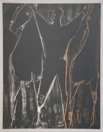 リトグラフ Marini - Chevaux et Cavalier