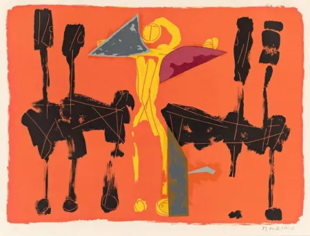 リトグラフ Marini - L107 Chevaux Et Cavaliers IV