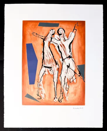 アクチアント Marini - Marino Marini (1901–1980) - Cavaliere e cavallo - 3-colour aquatint on BFK Rives paper - 1977