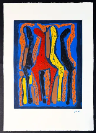 彫版 Marini - Marino Marini (1901–1980) - MARINO FROM GOETHE - Color drypoint etching and aquatint on Arches paper - 1979