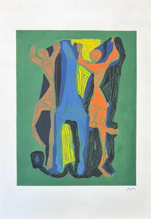 彫版 Marini - Marino Marini (1901-1980) - MARINO FROM GOETHE - Color etching and aquatint - 1979