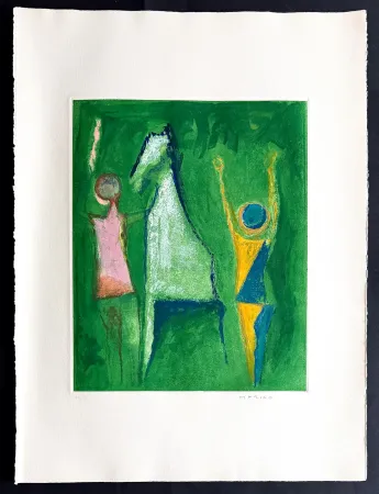 彫版 Marini - Marino Marini (1901–1980) - MARINO FROM SHAKESPEARE I - Color drypoint etching and aquatint on paper - 1977