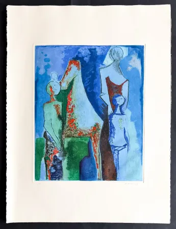 彫版 Marini - Marino Marini (1901–1980) - MARINO FROM SHAKESPEARE I - Color drypoint etching and aquatint on paper - 1977