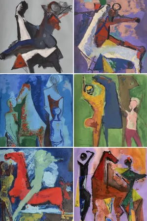 彫版 Marini - Marino Marini (1901–1980) - MARINO FROM SHAKESPEARE I - Complete original folder containing 8 color drypoint etchings and aquatints on paper - 1977