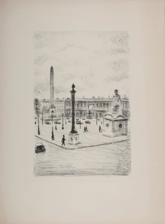 リトグラフ Marquet - La Place de la Concorde, 1950