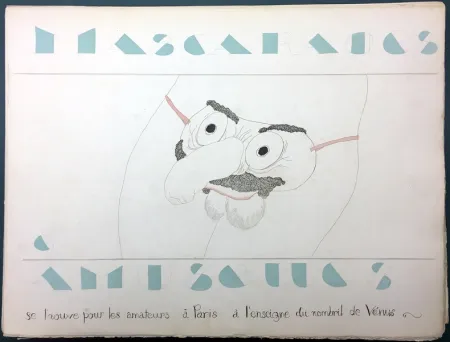 挿絵入り本 Martin - MASCARADES ET AMUSETTES. Exemplaire unique avec 14 dessins originaux de Charles Martin (1933)