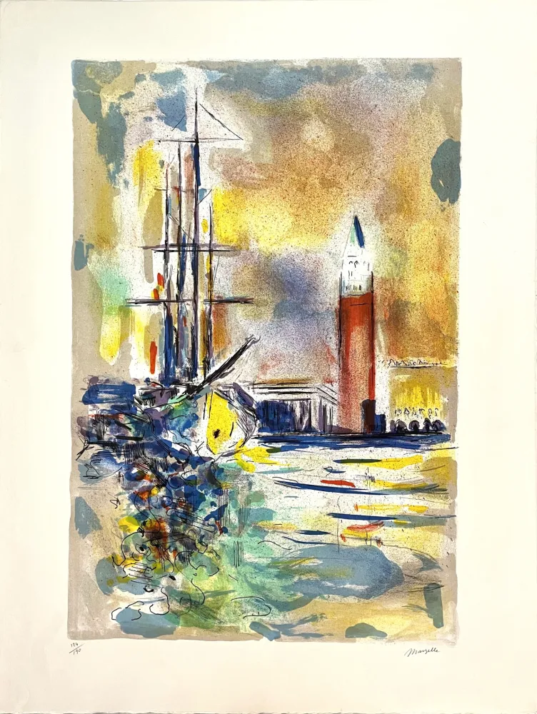 リトグラフ Marzelle - Le Voilier