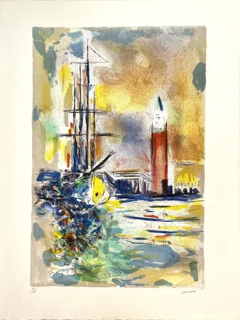 リトグラフ Marzelle - Le Voilier