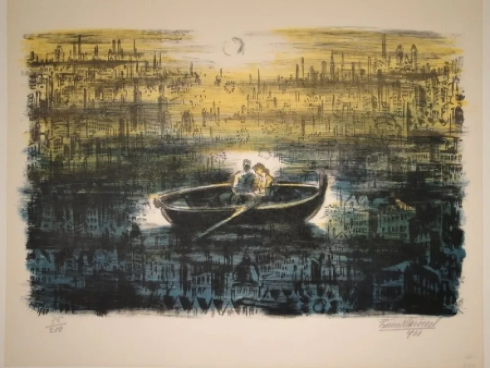 リトグラフ Masereel - Des amoureux