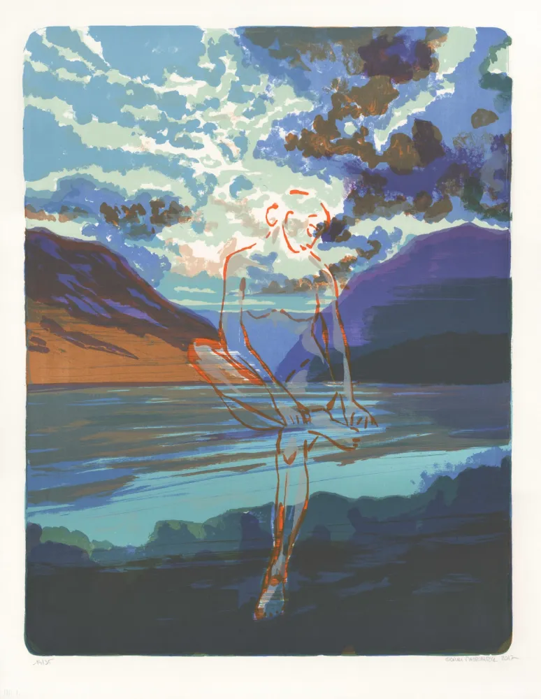 リトグラフ Masmonteil - Baigneuse  (Se retirant une épine)