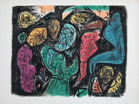 リトグラフ Masson - Astres et visages