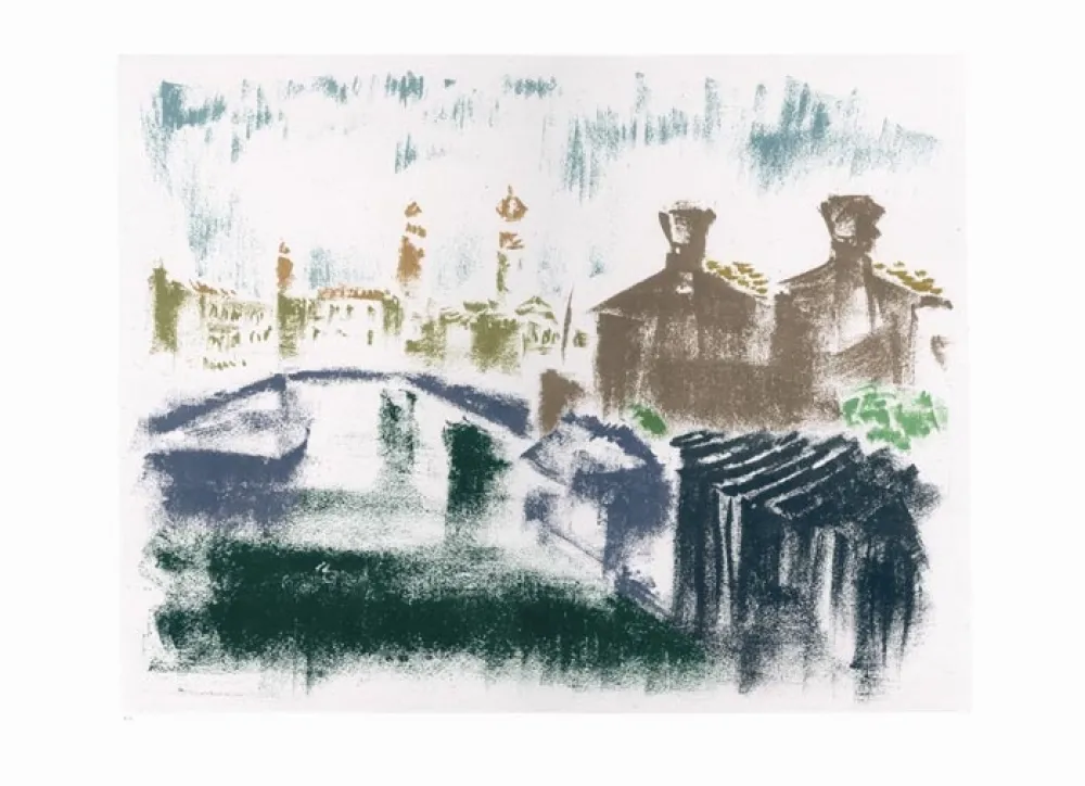 リトグラフ Masson - Canal à la Giudecca (Voyage à Venise)