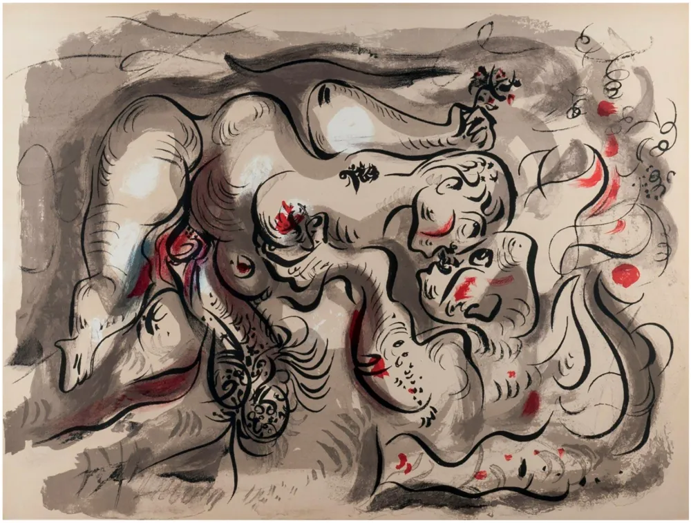 リトグラフ Masson - DESSINS ÉROTIQUES (portfolio de 20 lithographies). 1971.