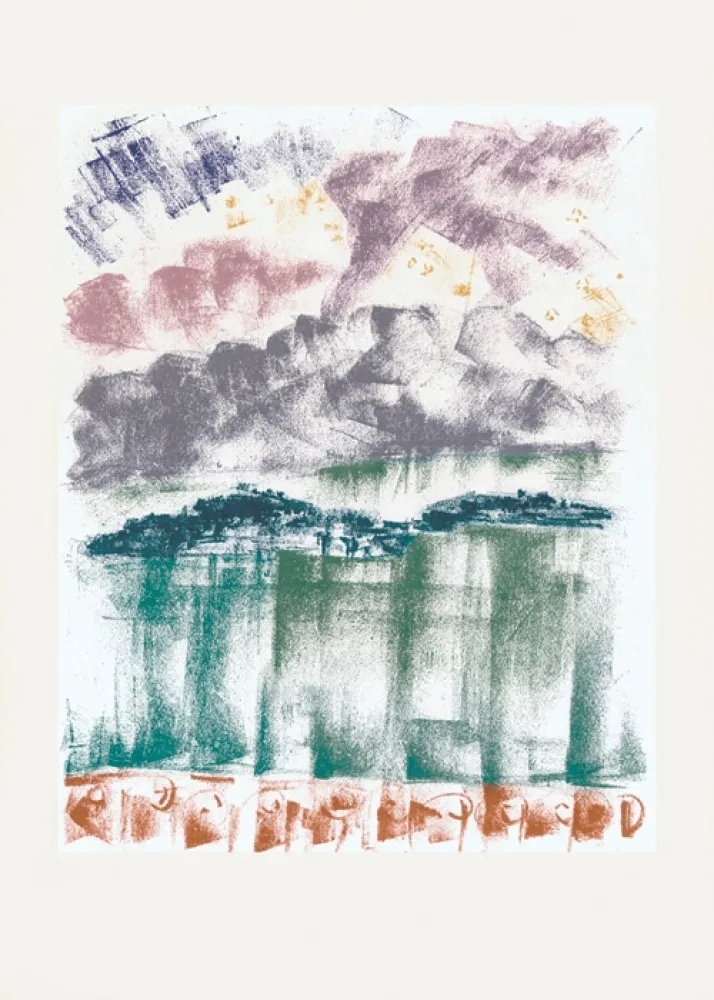 リトグラフ Masson - La nuit à Bellagio (Voyage à Venise)