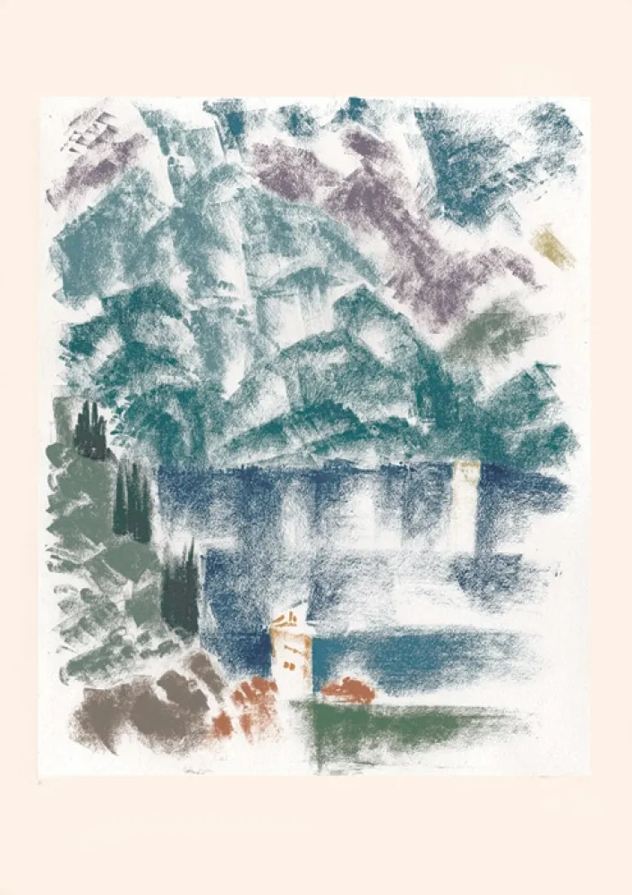 リトグラフ Masson - Lac de Côme (Voyage à Venise)