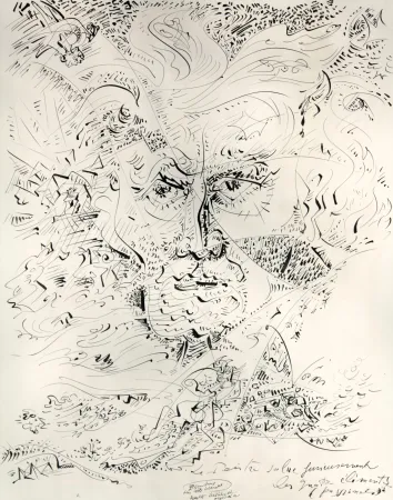 技術的なありません Masson - Le peintre salue furieusement les quatre éléments passionnels