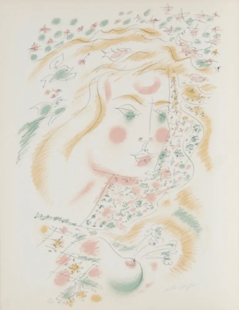 リトグラフ Masson - Le Philosophe au Papillon from Je Reve Portfolio