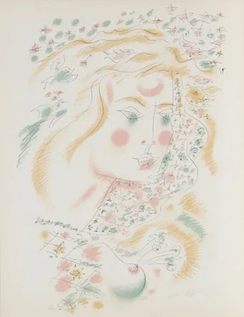 リトグラフ Masson - Le Philosophe au Papillon from Je Reve Portfolio