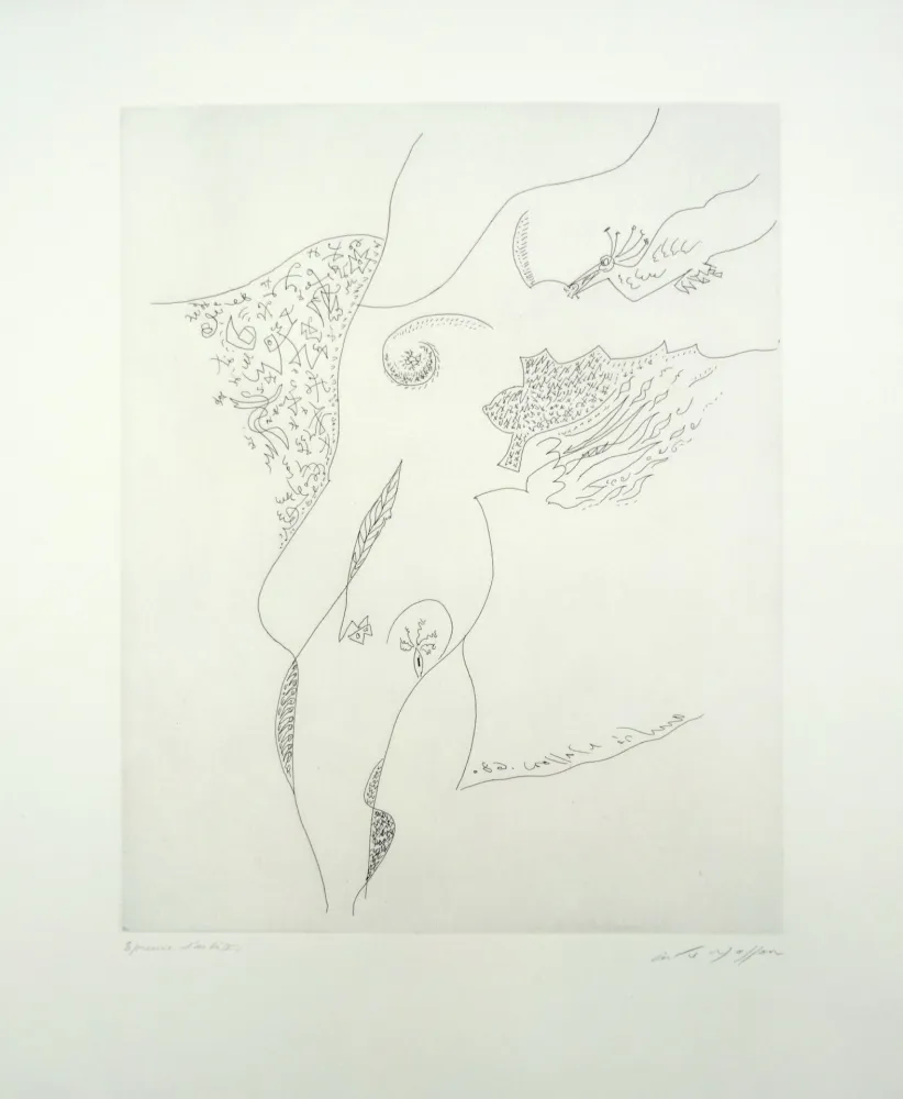 エッチング Masson - Le sein et l'oiseau