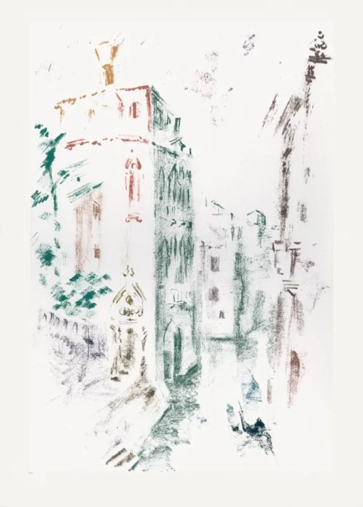 リトグラフ Masson - Palais et canal (Voyage à Venise)