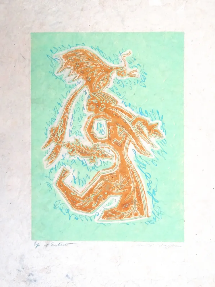 エッチング Masson - Personnage au crocodile