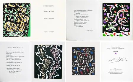 挿絵入り本 Masson - R. Desnos: MINES DE RIEN. 4 gravures originales. Suite de 16 gravures signées (1957)