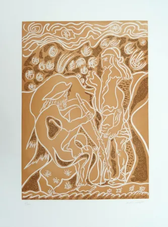 エッチング Masson - Reconnaissance par le porcher