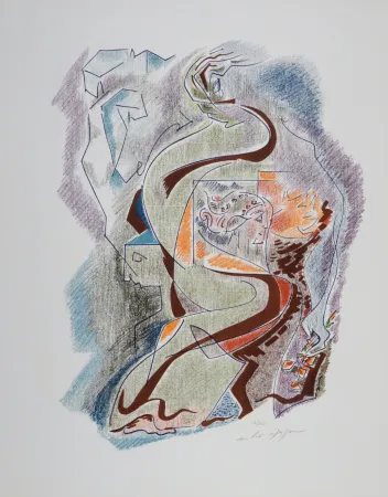 リトグラフ Masson - Sonnets de Louise Labé #1, 1972, Hand-signed!