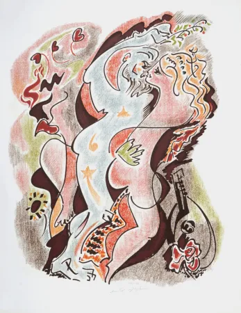 リトグラフ Masson - Sonnets de Louise Labé #3, 1972, Hand-signed!