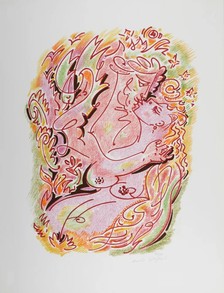 リトグラフ Masson - Sonnets de Louise Labé #6, 1972, Hand-signed!