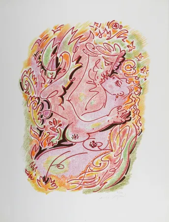 リトグラフ Masson - Sonnets de Louise Labé #6, 1972, Hand-signed!