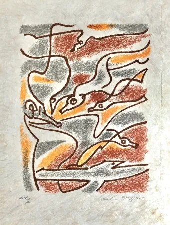 リトグラフ Masson - Une étoile de craie