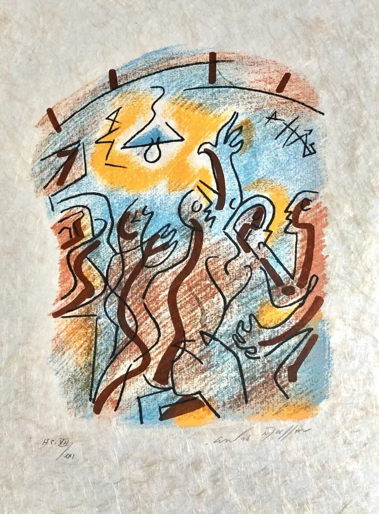 リトグラフ Masson - Une étoile de craie