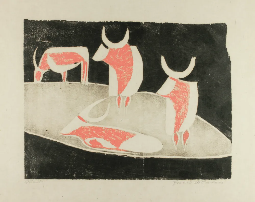 木版 Mataré - Weide (Meadow)