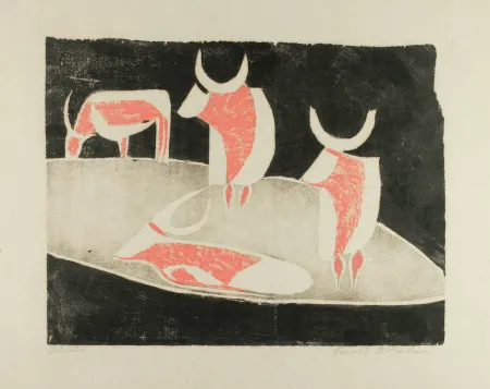 木版 Mataré - Weide (Meadow)