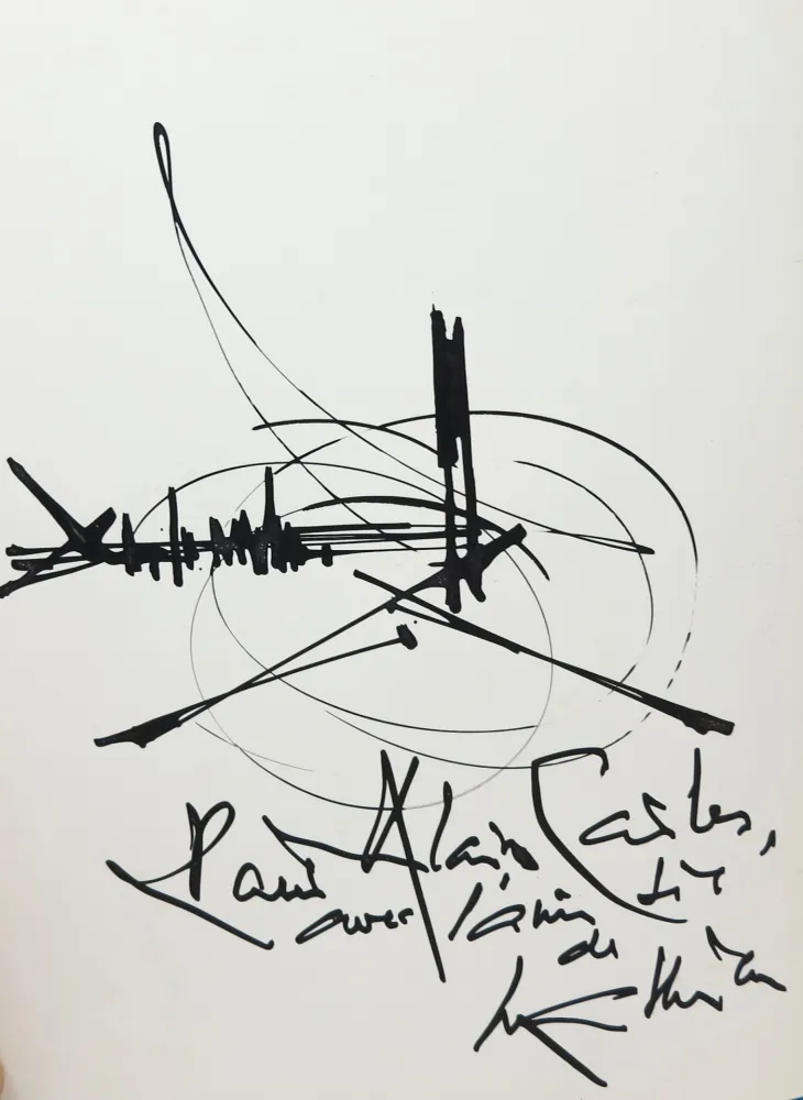 技術的なありません Mathieu - Georges Mathieu (1921-2012). Encre et pinceau. Signé. 