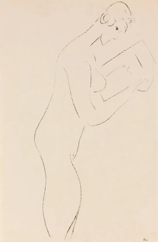 リトグラフ Matisse - 113-Year-Old Lithograph La Lecture, nu de profil