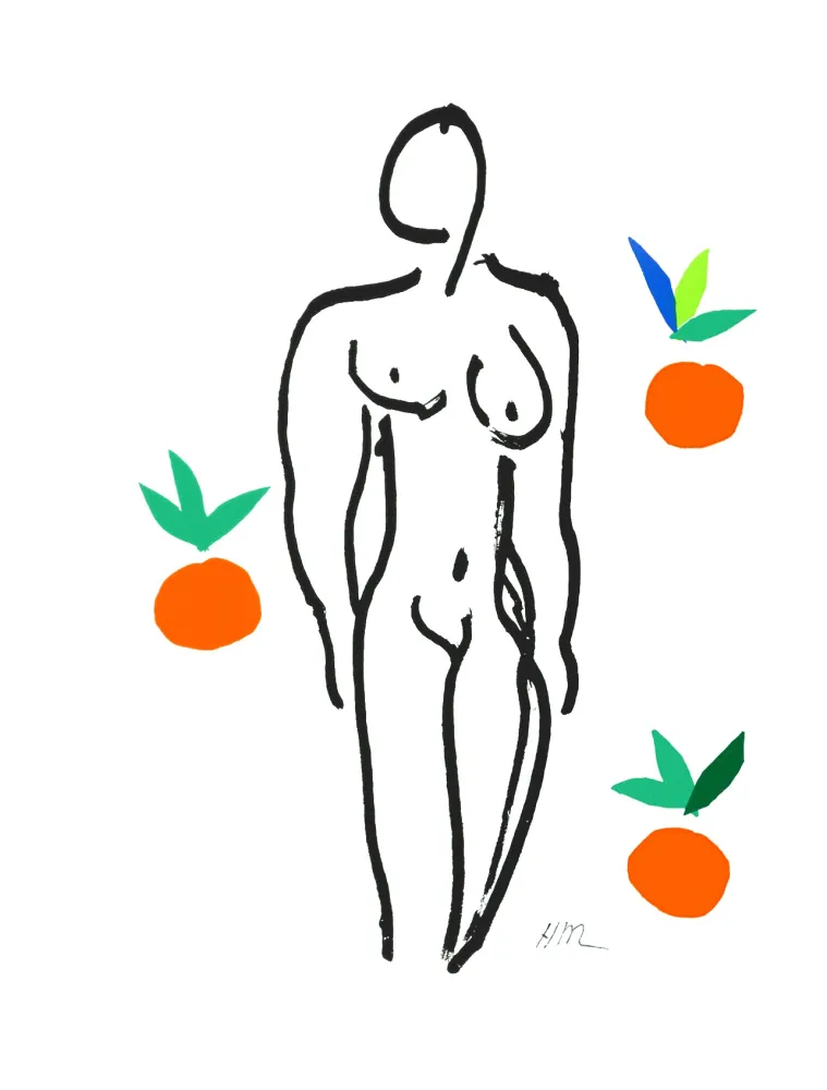 リトグラフ Matisse - Le Nu aux oranges (Nude with Oranges)