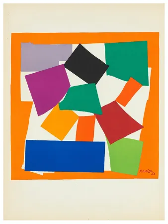 リトグラフ Matisse - L'ESCARGOT (1953). Lithographie d'après les papiers découpés. De luxe sur Arches.