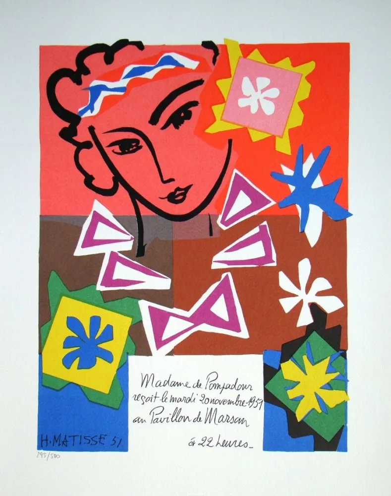 シルクスクリーン Matisse - Madame de Pompadour, 1951