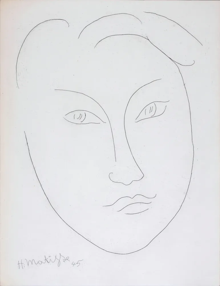 エッチング Matisse - Masque de jeune garçon, 1946