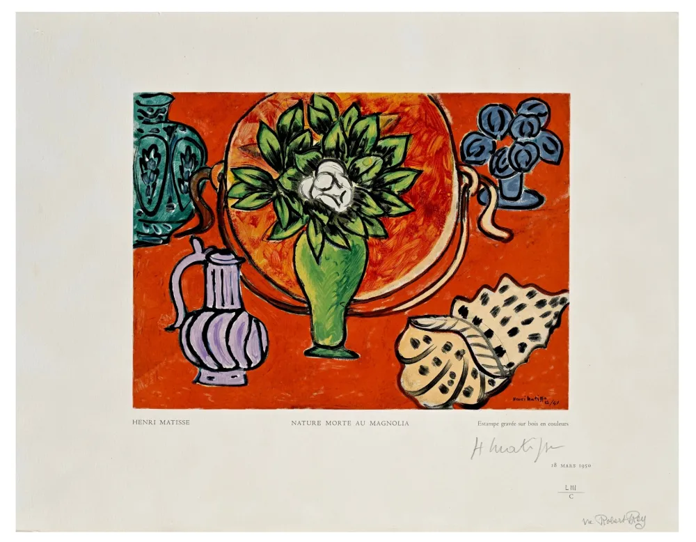 木版 Matisse - Nature Morte au Magnolia