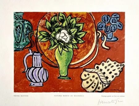 木版 Matisse - Nature Morte au Magnolia